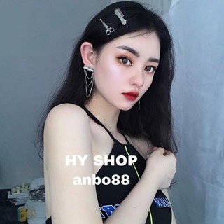 kẹp tóc nữ cá tính hình chiếc lược và cây kéo