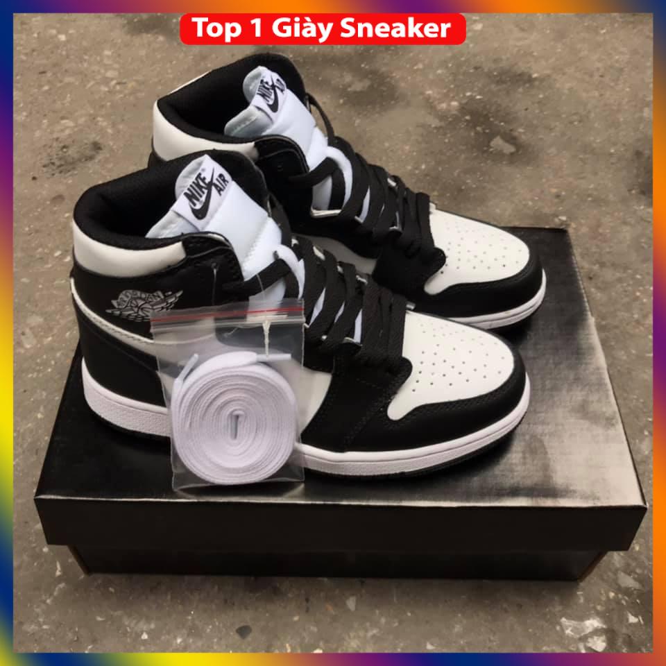Giày JD1 Panda Cao Cổ Màu Đen, Giày Sneaker Jodan Đen Cao Cổ Cao Cấp Full Size Nam Nữ