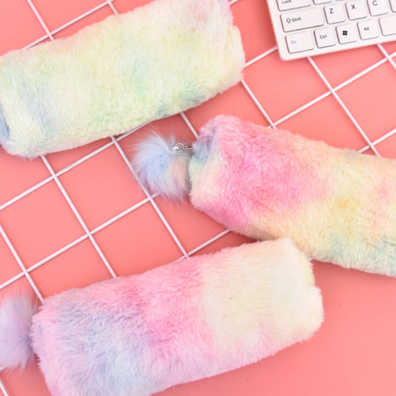 Túi Đựng Bút Bằng Lông Màu Pastel Cho Nữ