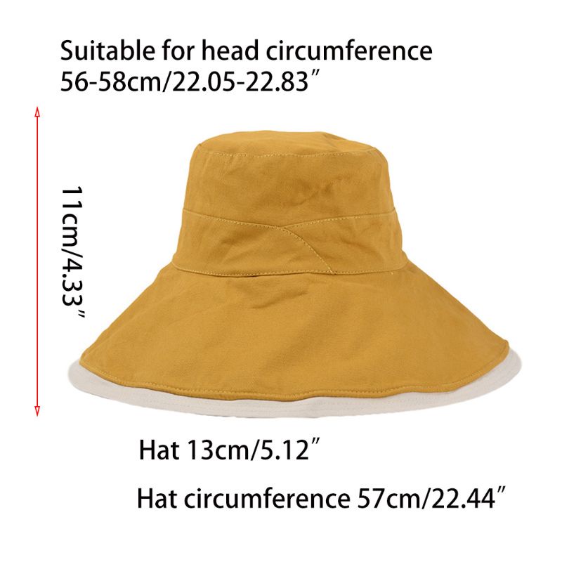 Nón Tai Bèo Rộng Vành Màu Sắc Tương Phản Thời Trang Đi Biển Cho Nữ