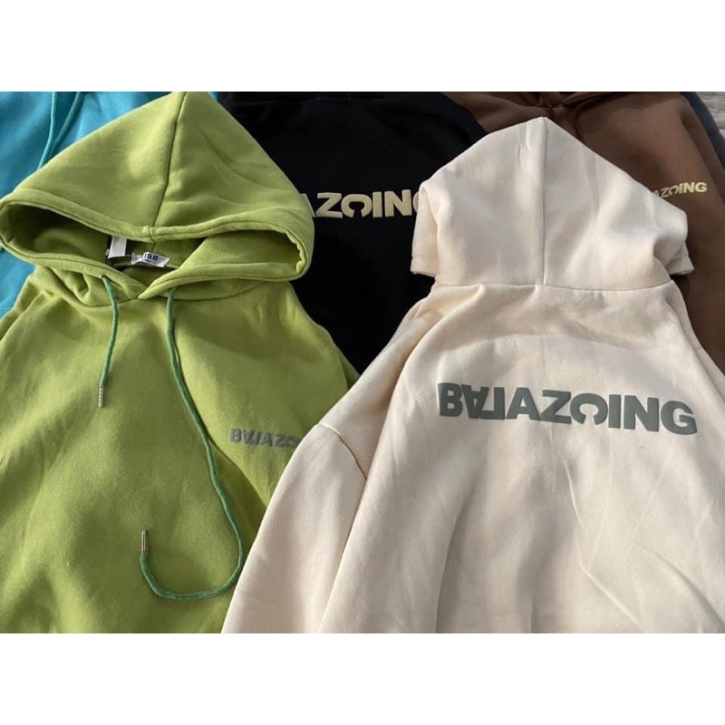 Áo hoodie BAZA in 2 mặt fom thụng unisex