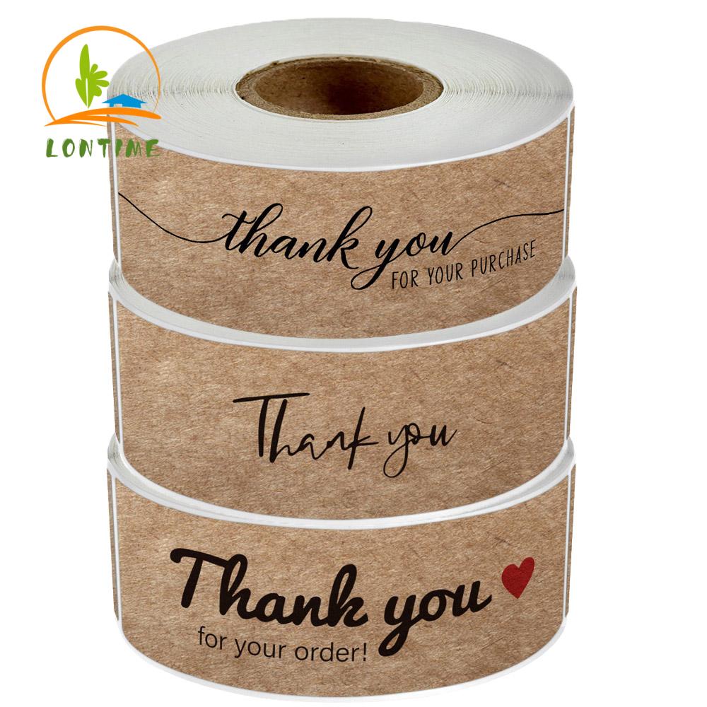 Cuộn 120 miếng hình dán chữ thank you kích thước 3x1 inch