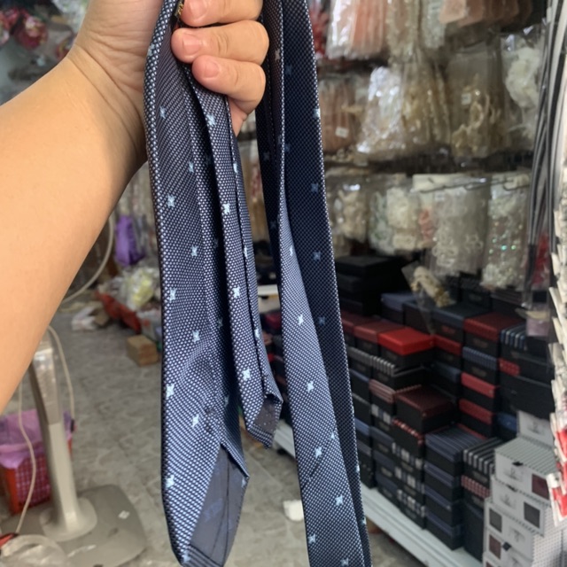 Cavat nam trung niên 8cm xanh thêu GiangPKC