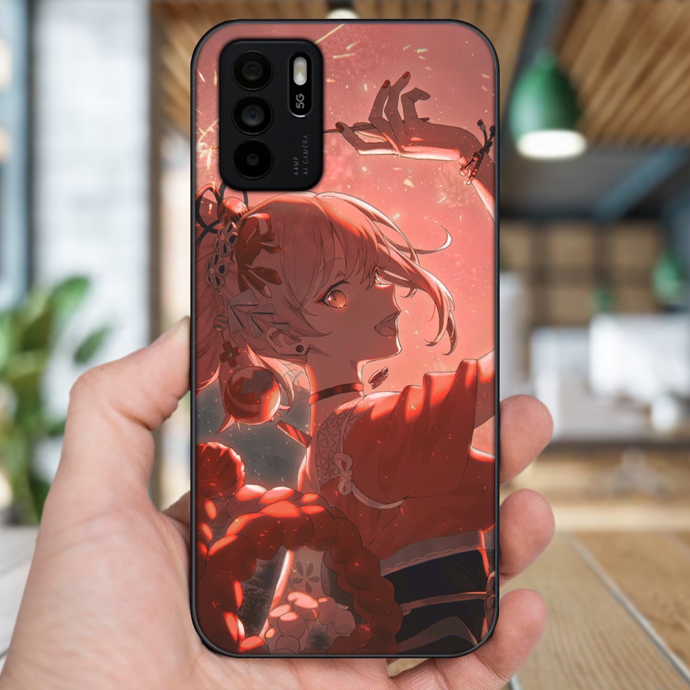 Ốp lưng Oppo Reno 6Z 5G viền đen in hình Yoimiya Genshin Impact