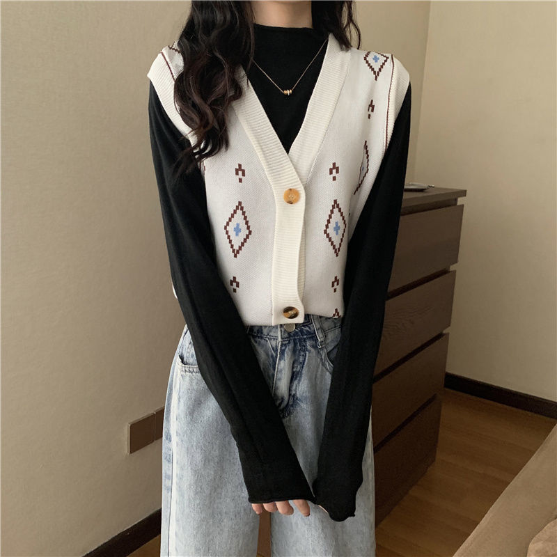 Áo Sweater Không Tay Cổ Chữ V Dáng Rộng Thời Trang 2020 Dành Cho Nữ 2021 Lingge | BigBuy360 - bigbuy360.vn