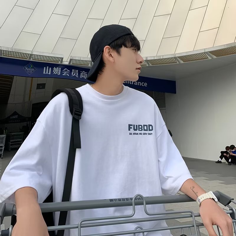 Áo Thun Unisex Tay Ngắn Dáng Rộng In Hình Núi Tuyết/Hoa Anh Đào Thời Trang Hàn Quốc