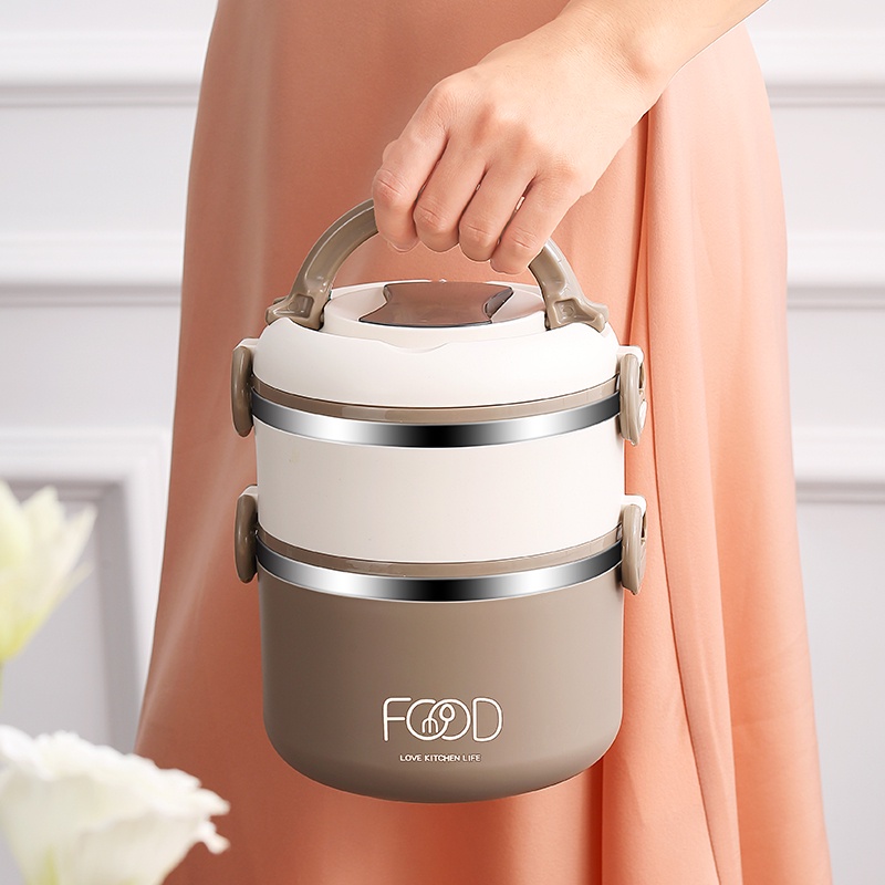 HỘP ĐỰNG CƠM 2/3/4 TẦNG LỖI INOX GIỮ NHIỆT CỰC TỐT - CÀ MEN 2 TẦNG SIÊU CHẮC CHẮN BỎ ĐƯỢC LÒ VI SÓNG
