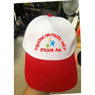 Nón in tên cho bé mầm non