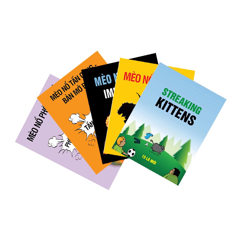 Combo mèo nổ exploding kittens và 5 bản mở rộng lên tới 134 lá bài