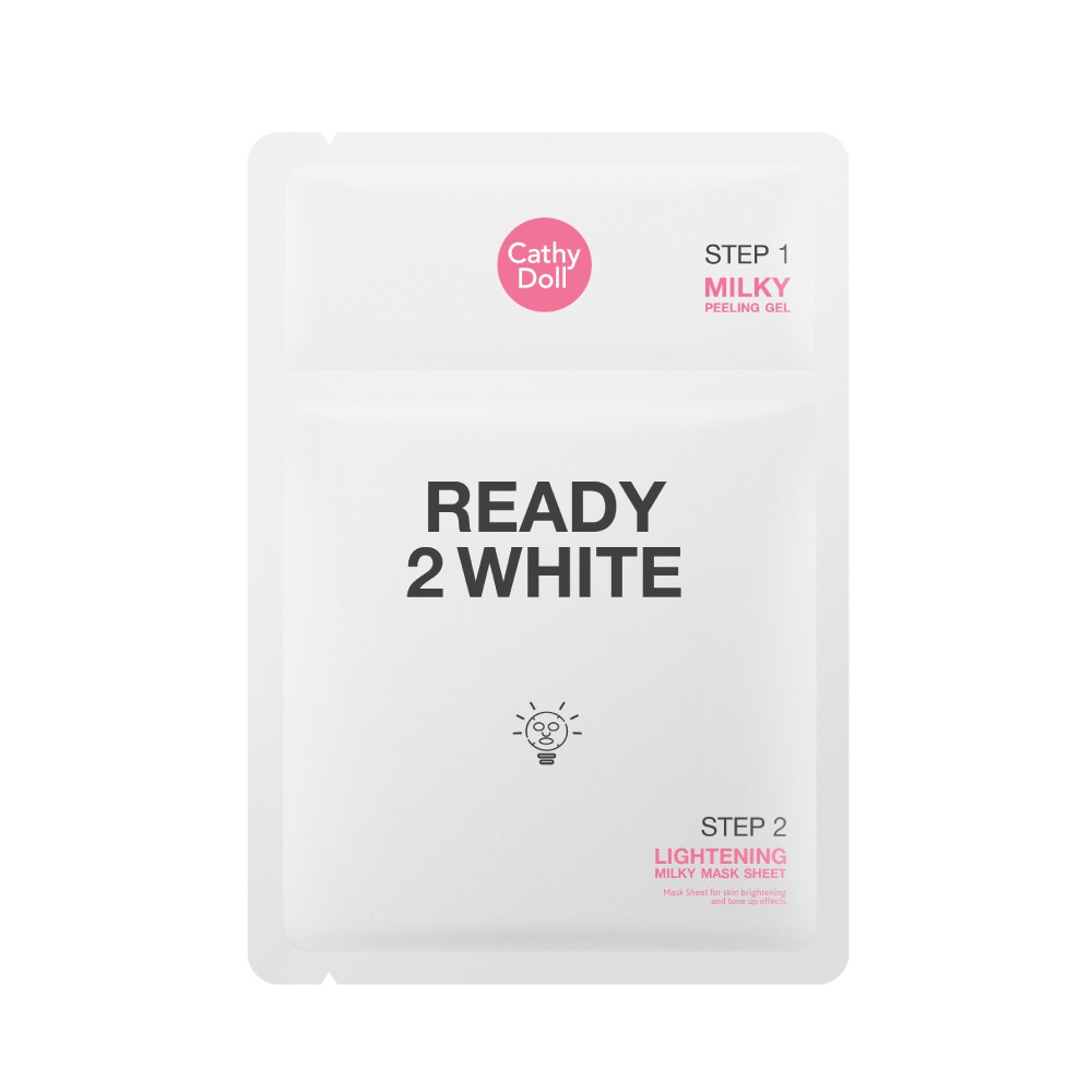Mặt Nạ Sữa Trắng Da & Tẩy Tế Bào Chết 2in1 CATHY DOLL Ready 2 White Lightening Milky Mask Sheet 3.5ml+25g - Thái Lan | BigBuy360 - bigbuy360.vn