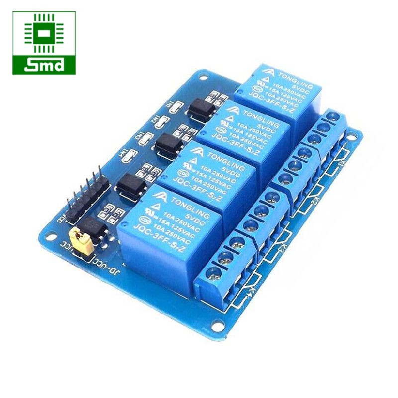 Module 4 relay với opto cách ly 5V đóng cắt thiết bị điện 10A