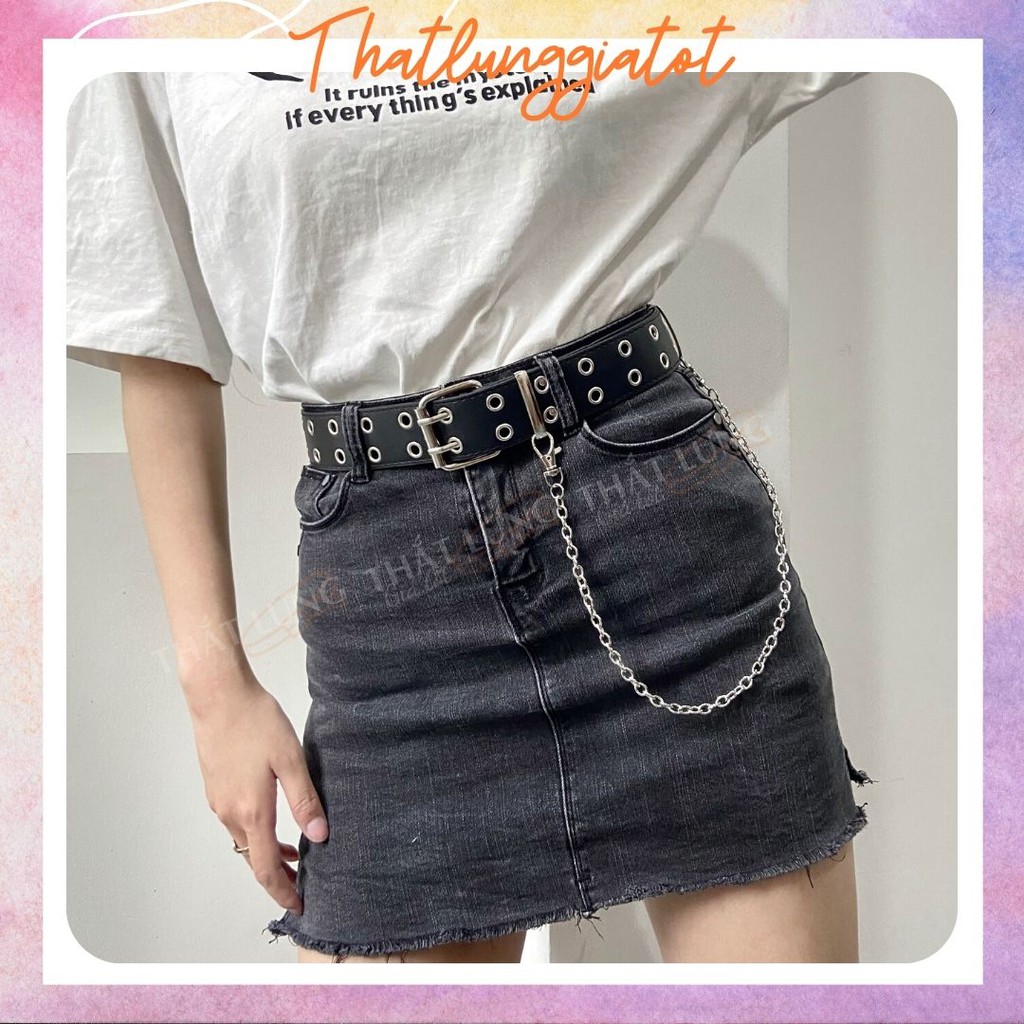 Thắt lưng lỗ, chain cá tính- dây nịt nam nữ unisex phong cách ulzzang hàn quốc, TONGKHOQUANAONU