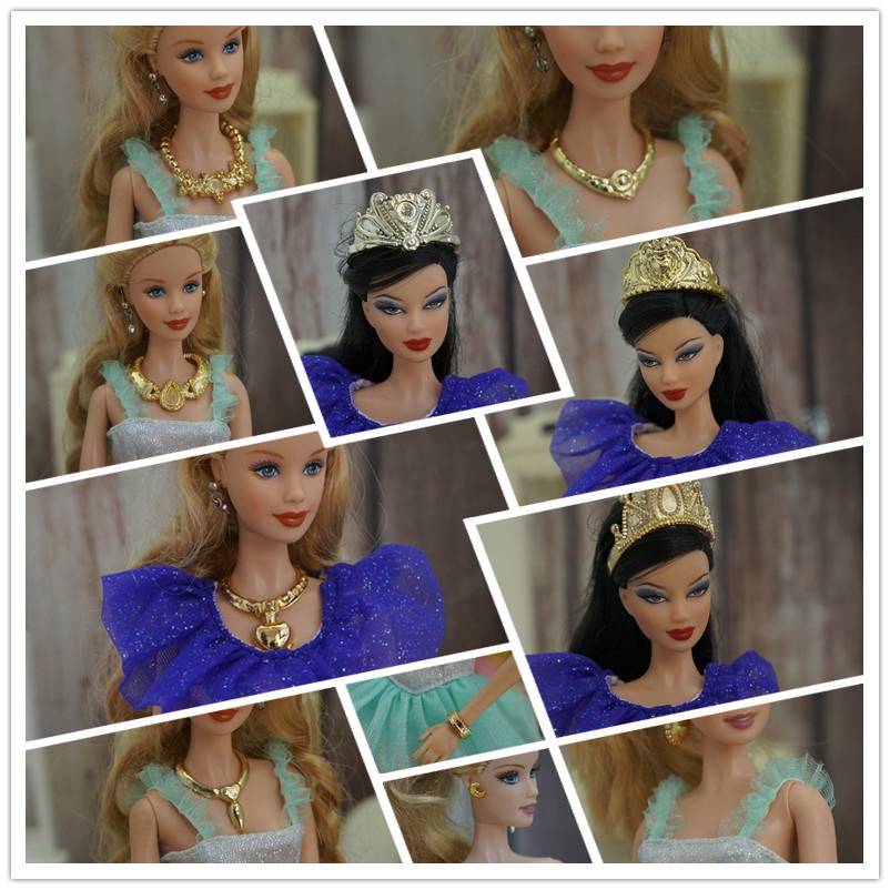 Phụ Kiện Búp Bê barbie, Vòng Cổ, Vòng Tay, Vương Miện, Quà Tặng