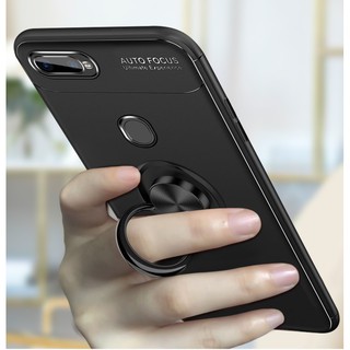 Ốp Lưng Oppo F9/A7/A5S/A12 Cao Su Bracket Iring (Đen)