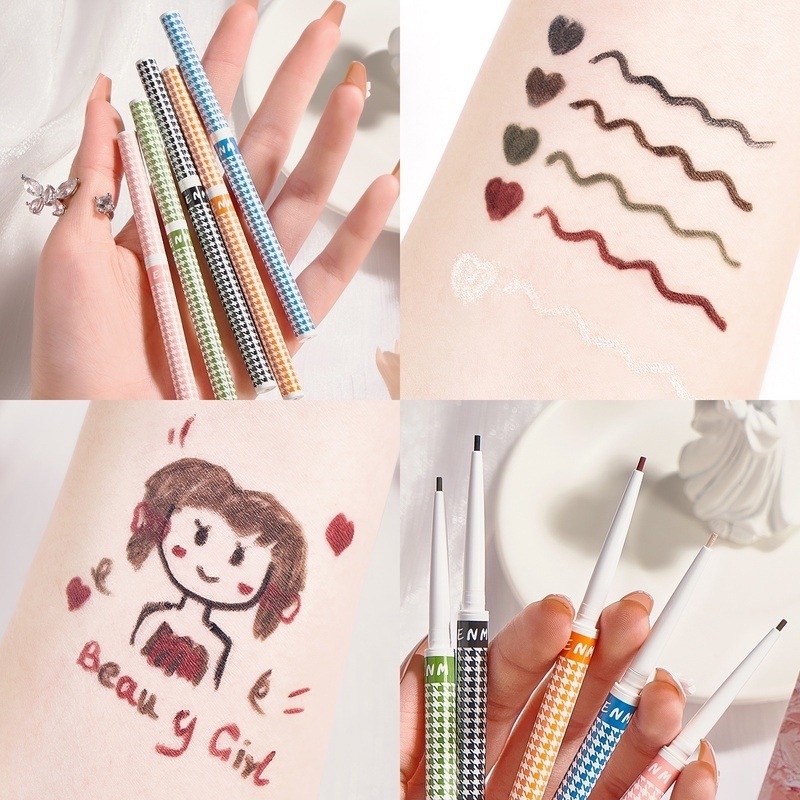 Bút Kẻ Mắt Dạng Gel 5 Màu Siêu Mịn Nhanh Khô Chống Thấm Nước Chống Mồ Hôi Lâu Trôi Không Phai Màu