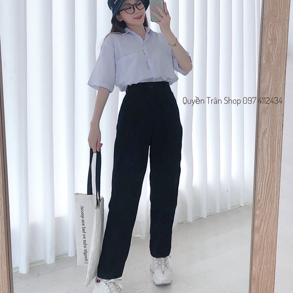 Quần Tây Dáng Dài Lưng Siêu Cao Đi Học Công Sở Dáng Baggy Khóa Trước_05 | BigBuy360 - bigbuy360.vn