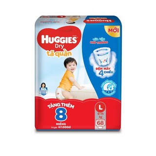 Tã quần Huggies L68 tặng 8