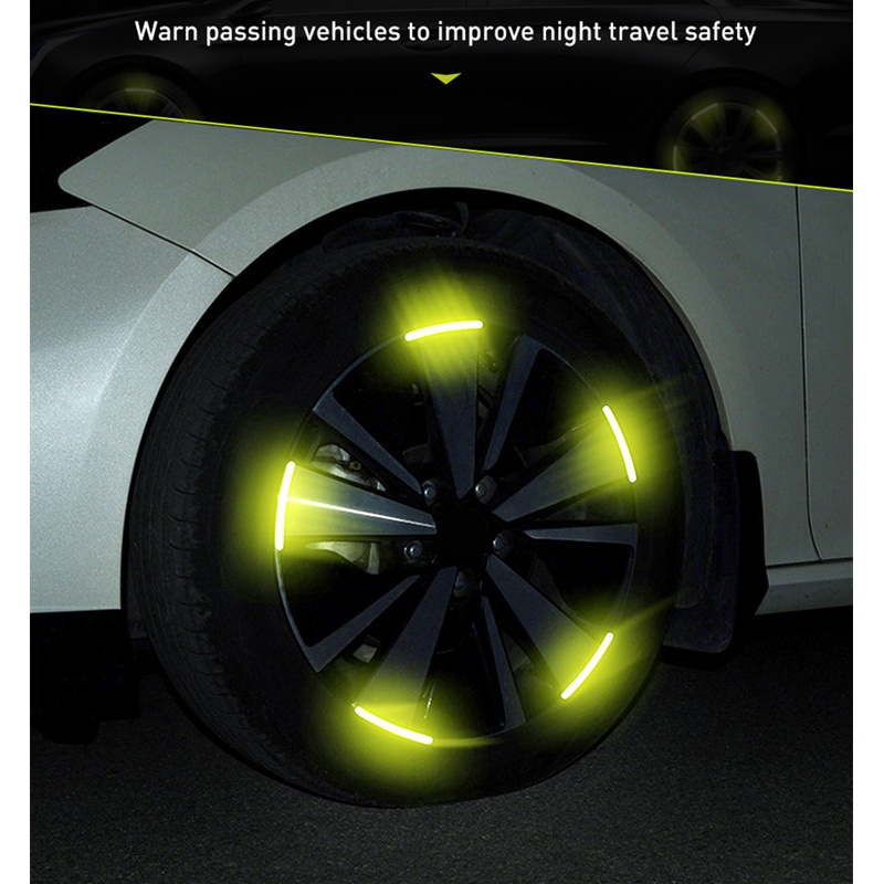 Bộ 20 Miếng Dán 3D Phản Quang Trang Trí Bánh Xe Hơi / Mô Tô