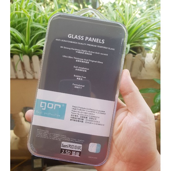 Bộ 2 kính cường lực Gor cho Xiaomi Poco X3 NFC vát cạnh 2,5D cảm ứng siêu nhậy chống vân tay