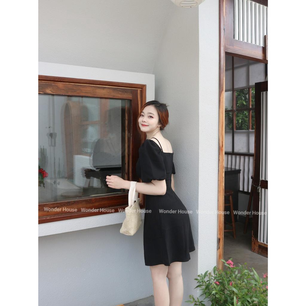 Đầm thiết kế WONDERHOUSE cổ tim tay bồng tiểu thư dự tiệc dạo phố nữ tính, sang chảnh - Luna Dress