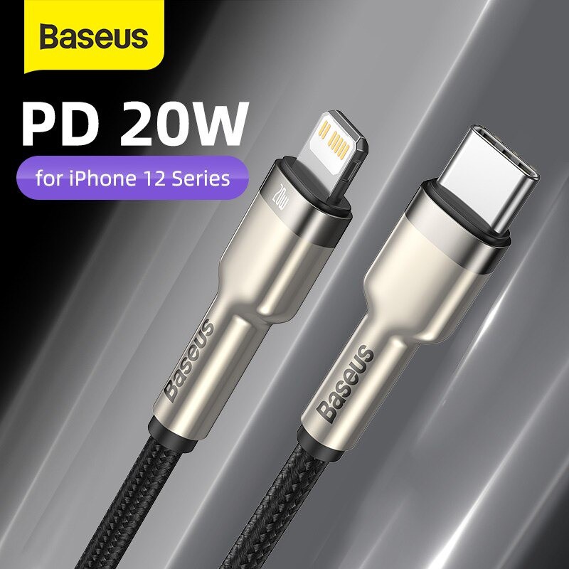 Cáp sạc nhanh Baseus PD20W Metal Data Type-C to dây nylon bện truyền dữ liệu cho IP100CM