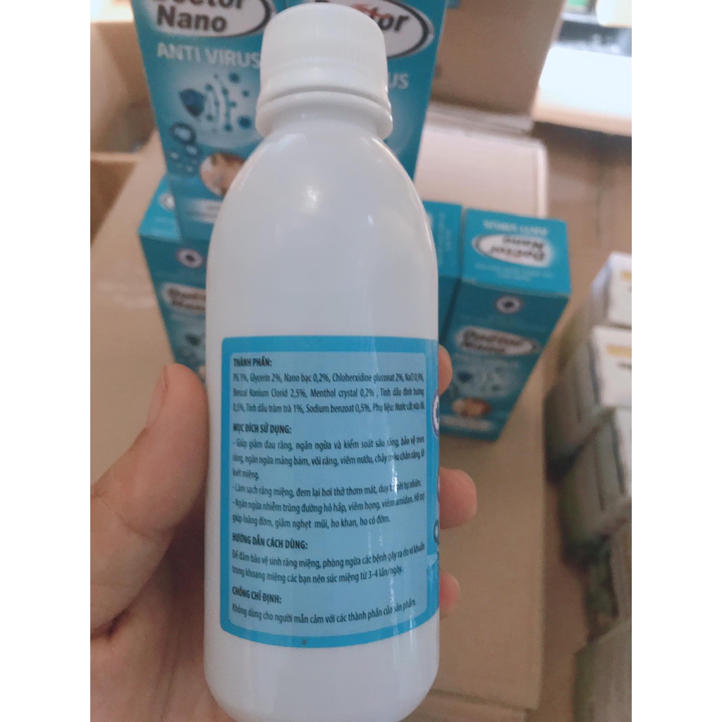 Nước Súc Miệng Họng Sinh Học Doctor Nano Anti Virus giúp kháng khuẩn, sát khuẩn - Chai 250ml