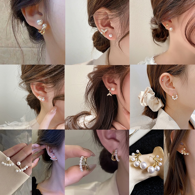 Bông Tai Ngọc Trai Giả Bằng Kim Loại Thời Trang Cho Nữ dreamdiary