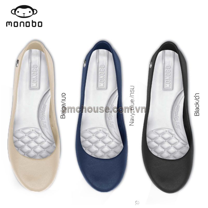 [Mã FAGREEN1505 giảm 10% tối đa 30k đơn từ 99k] Giày Thái Lan nữ đi mưa nhựa cao cấp mềm MONOBO - EMMA - BEGIE