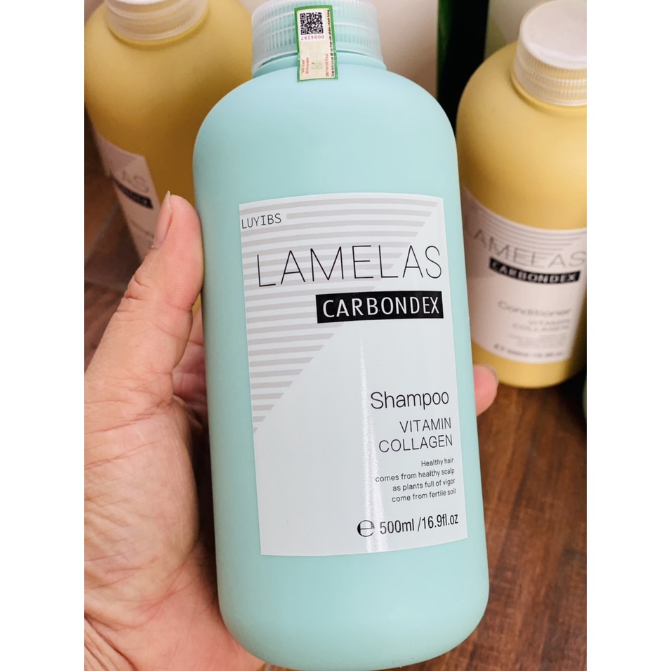 Cặp Dầu Gội Xả Lamelas Carbondex 500ml - Phục Hồi Tóc Khô Xơ, Hư Tổn, Giảm Gãy Rụng | Hàng Chính Hãng