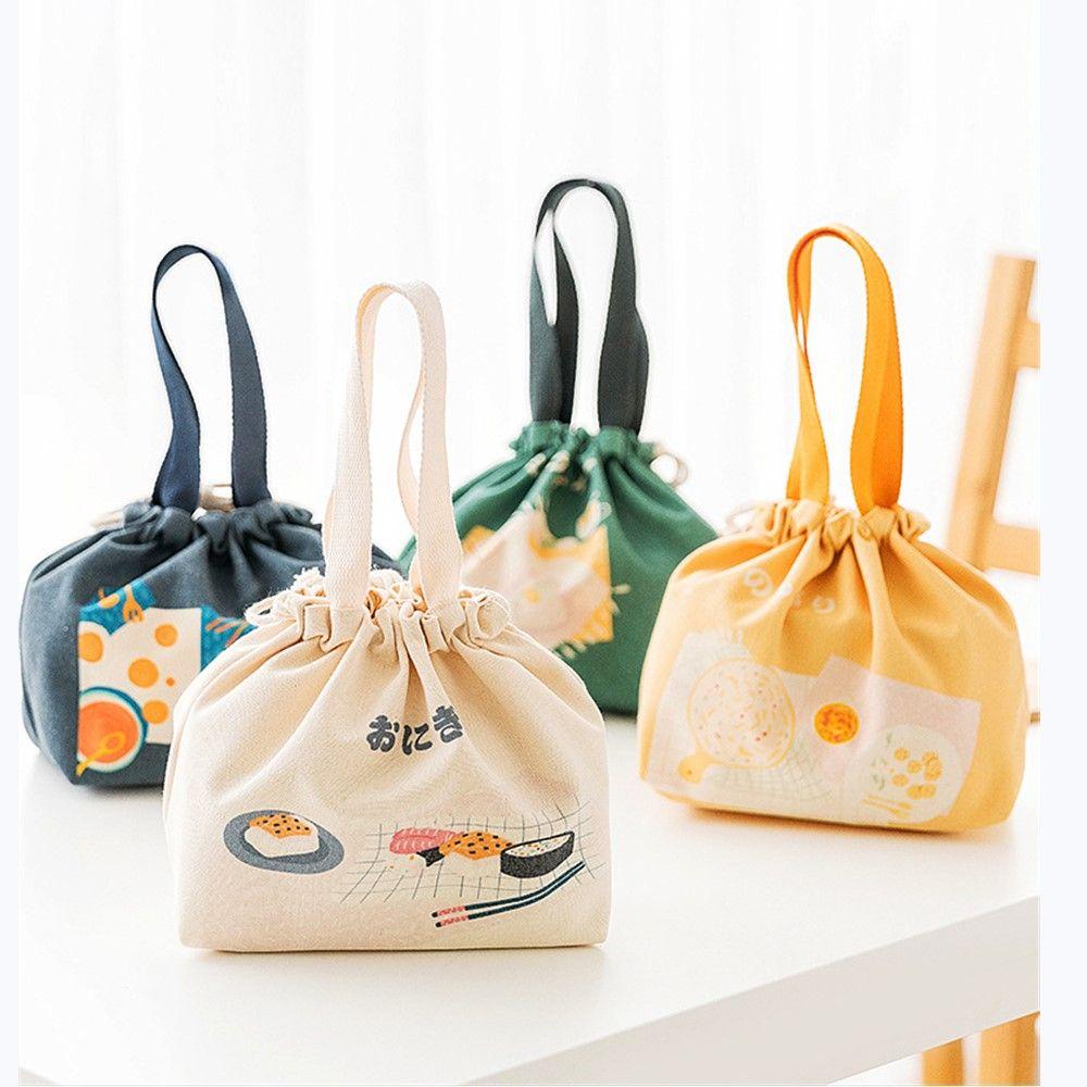 Túi Đựng Hộp Cơm Trưa Chất Liệu Dày Dặn Phong Cách Nhật Bản Tiện Dụng Mang Theo Dã Ngoại