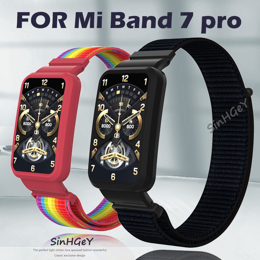 Dây Đeo Nylon Khóa Dán Nam Châm Cho Đồng Hồ Thông Minh Xiaomi Mi Band 7 Pro 7Pro