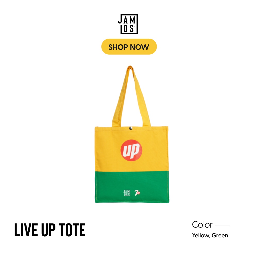 [Jamlos x 7Up] Live Up Tote - Túi tote vải canvas thời trang in chữ UP