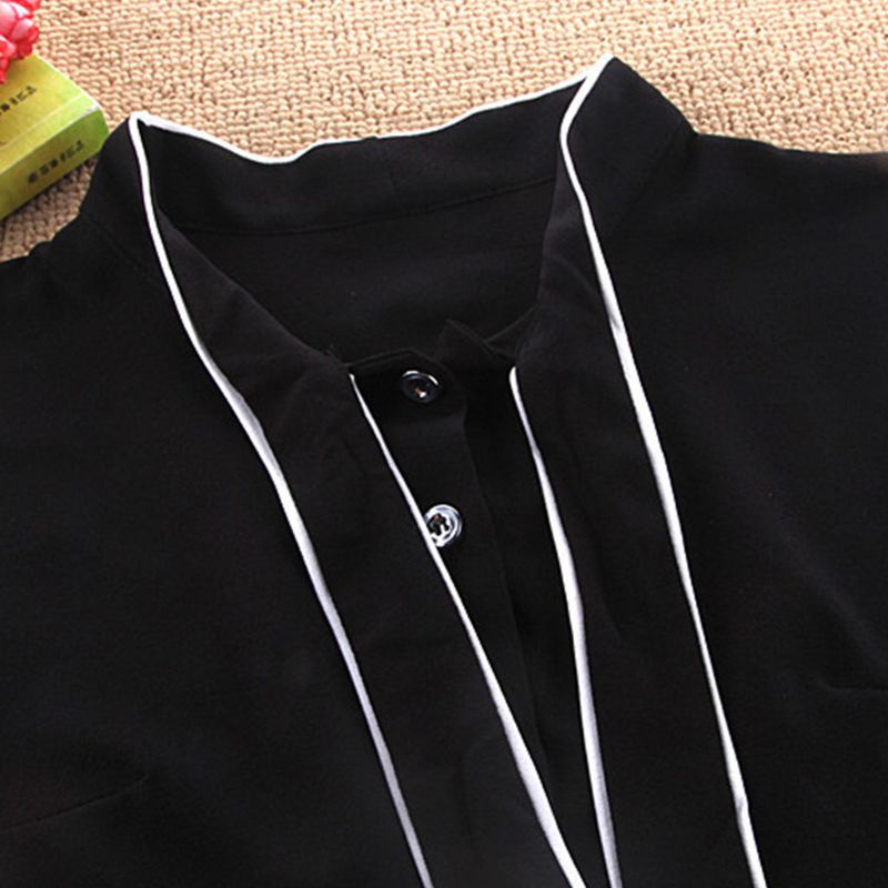 Yoioi Cổ Áo Giả Thắt Nơ Viền Trắng Thanh Lịch Có Thể Tháo Rời Cho Nữ