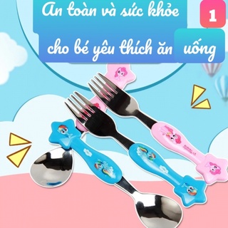 Set bộ 2 muỗng ăn inox và nĩa inox my little pony