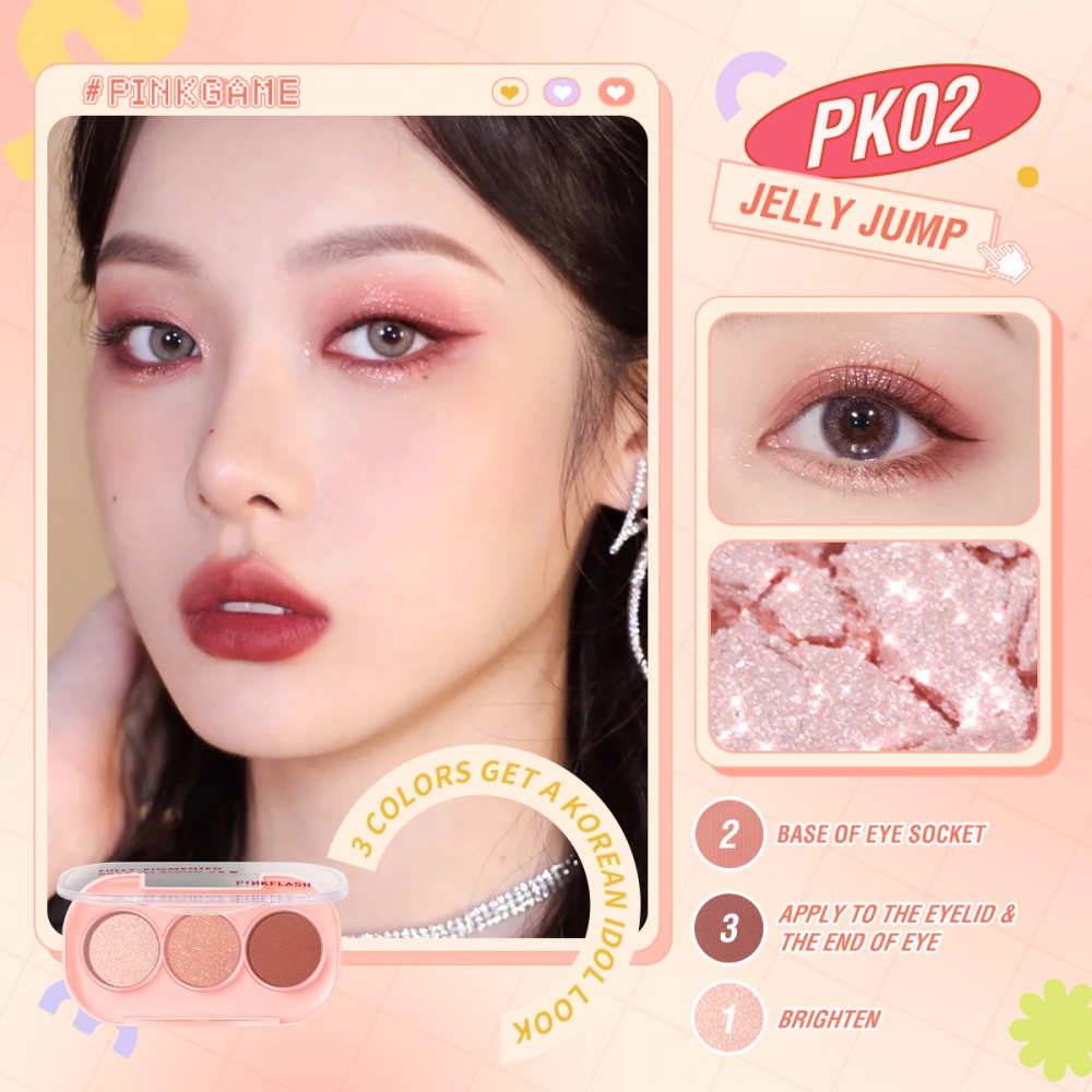 Bảng Phấn Mắt PinkFlash Sắc Tố Cao Dễ Pha Trộn Chống Thấm Nước Lâu Trôi