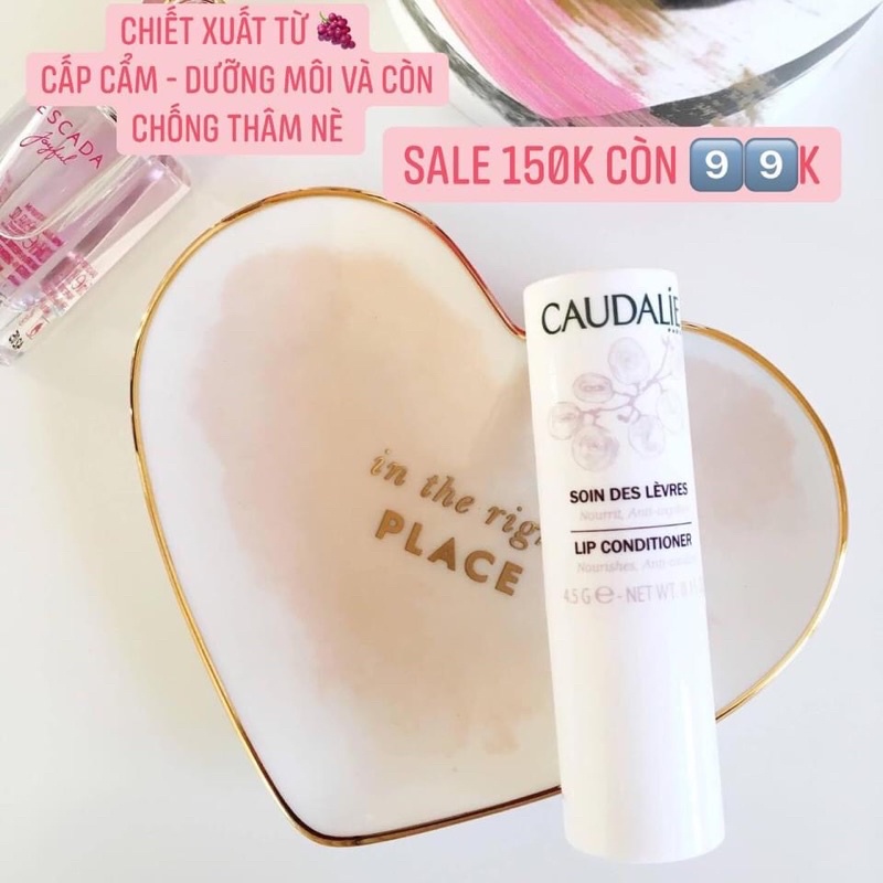 Set kem tay Caudalie + son dưỡng