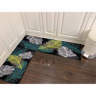 Set 2 thảm bếp 3D cao cấp (40*60cm&120cm) - hình lông vũ & các họa tiết khác