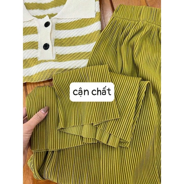 Quần suông tăm to ống sớ tôn dáng màu sắc