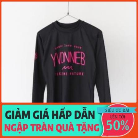 Có sẵn lẻ áo bơi nữ dài tay đen chữ đỏ FEEL THE NATURE 👙 sexy  ཾ ' ་ *