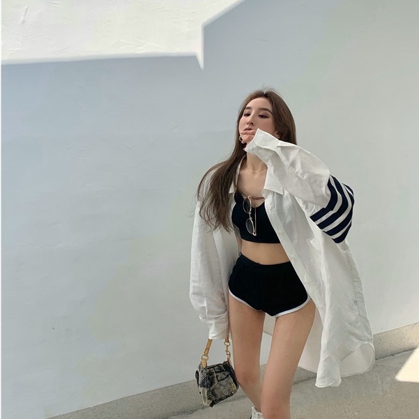 Áo Hai Dây / Quần Đùi / Áo Sơ Mi Thể Thao Dáng Rộng Thời Trang Cá Tính Cho Nữ | BigBuy360 - bigbuy360.vn