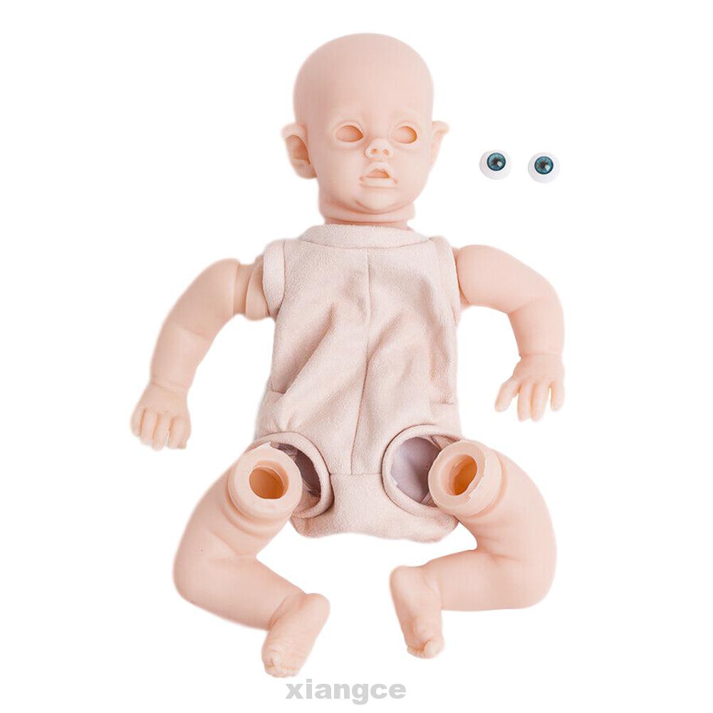 Soft DIY Lifelike Gifts Eyes Real Touch Cloth Body Full Limbs Vinyl Head Reborn Baby Doll Kit