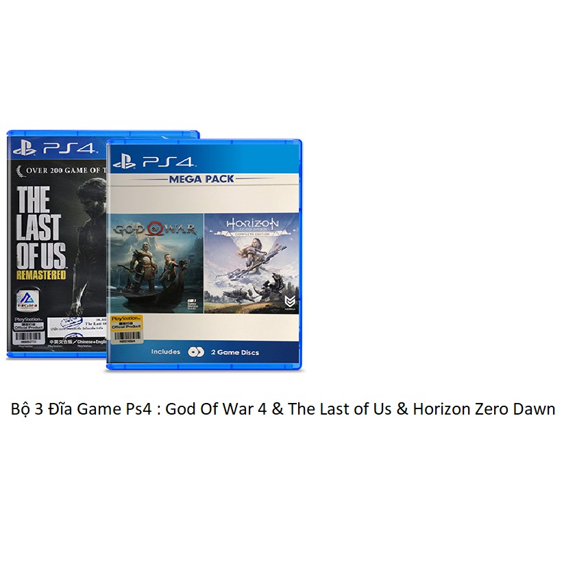 Combo 3 Đĩa Game Ps4 : The Last Of Us , Gow Of War Và Horizon Zero Dawn Complete Edition