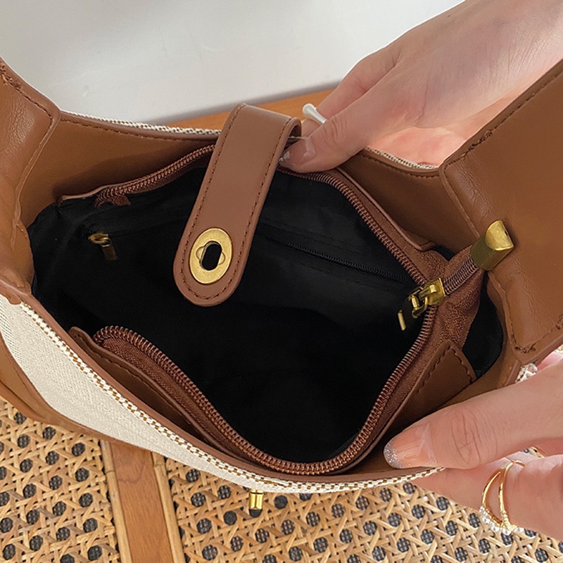 Túi đeo dưới cánh tay Bằng Vải canvas Thiết Kế Phong Cách retro Dành Cho Nữ