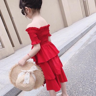 đầm tầng  đỏ sang chảnh