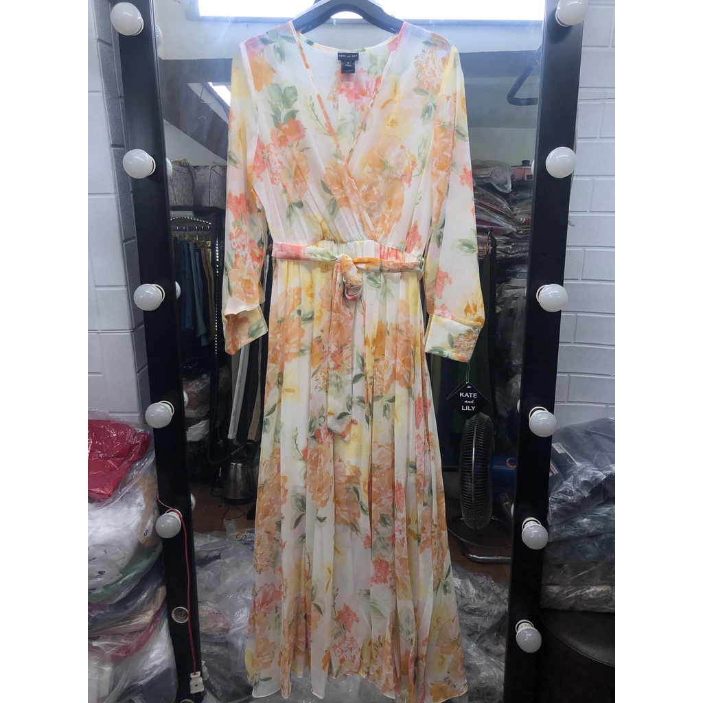Váy maxi voan xuất Hàn dư xịn - 04 màu hoa xinh đẹp