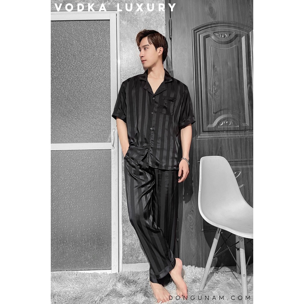 Đồ ngủ nam pijama nam mùa hè thoáng mát và sang chảnh chất lụa Tô Châu cao cấp TS34