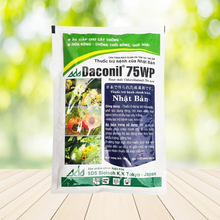 Thuốc trừ bệnh Daconil 75WP Nhật Bản 100g - Trị đốm lá, thán thư, chống đổ ngã cây con