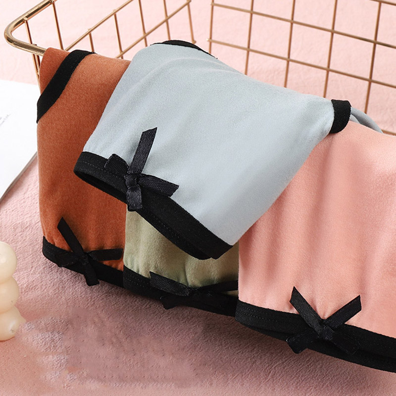 Quần Lót Cotton Không Đường May Đính Nơ Cho Nữ