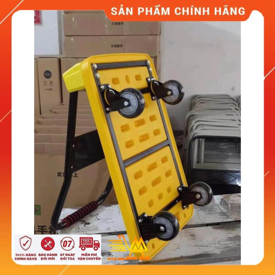 [FreeShip- Cải Tiến Mới] Xe Kéo Hàng, Xe Đẩy Hàng 4 Bánh Giá Rẻ - 150kg Tay Đẩy Gấp Gọn