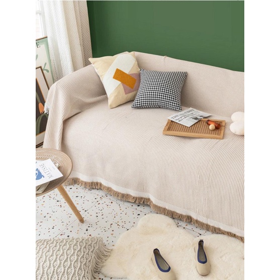 Khăn Thảm Phủ Sofa chống bụi bẩn, Mền đắp thư giãn, Thảm Sofa Phòng Khách Loại Một Màu